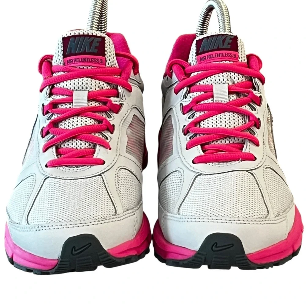 New Nike Air Relentless 3 Running Sneakers Womens 8 Gray Pink 616596-001‎